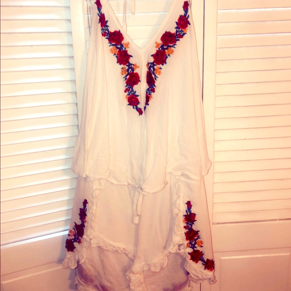 Embroidered summer romper